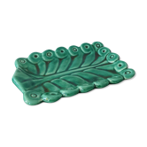 Vintage aperitif cup rectangle green stylized leaf.