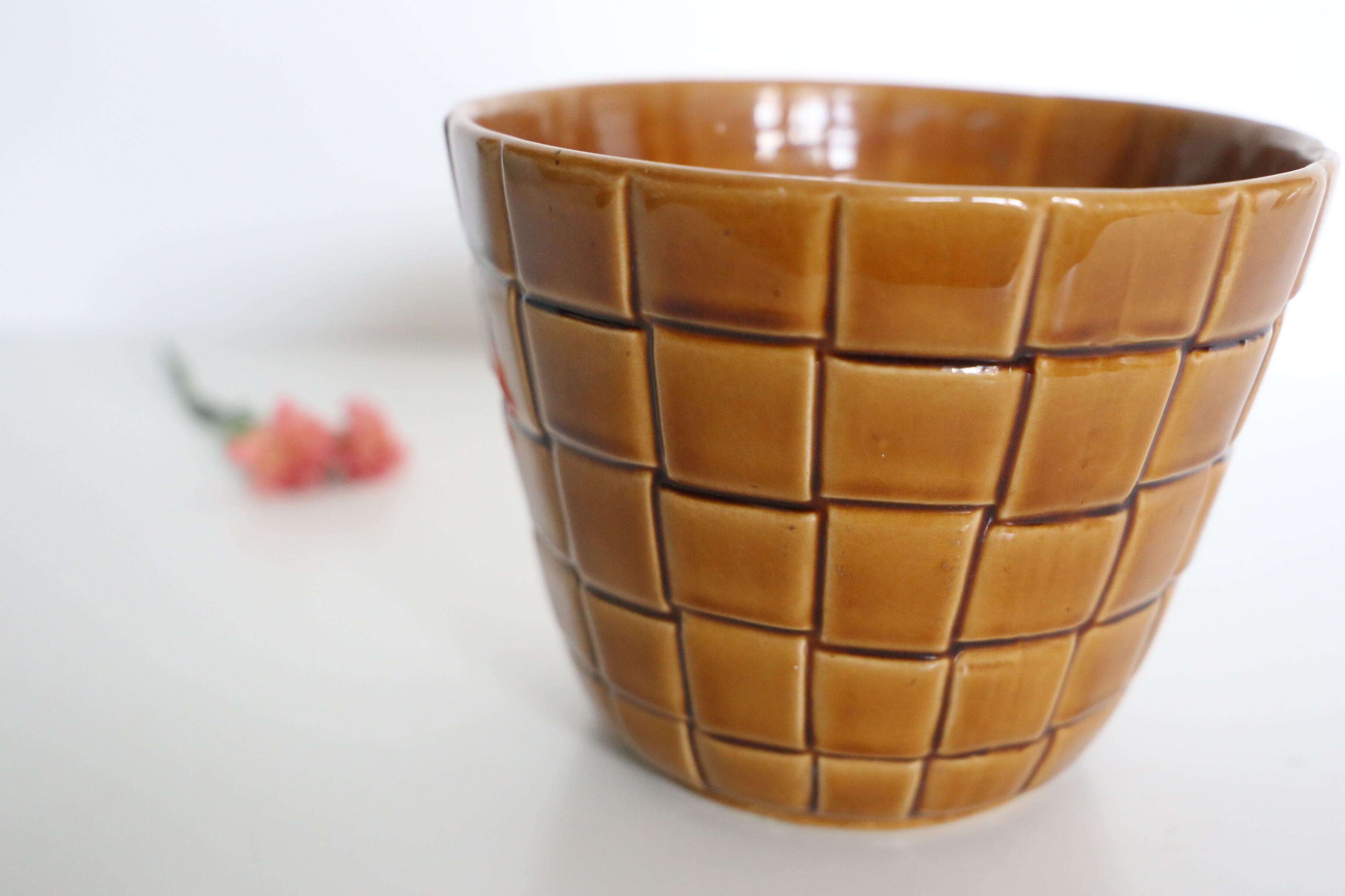 Ancient ceramic pot cover, Saint Clement earthenware, vintage