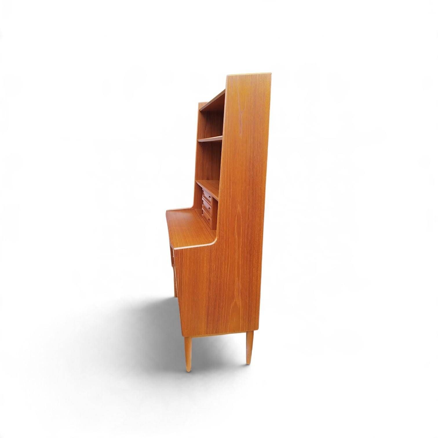 Danish teak secretary bureau with bookcase, Larsens Møbler, 1960s