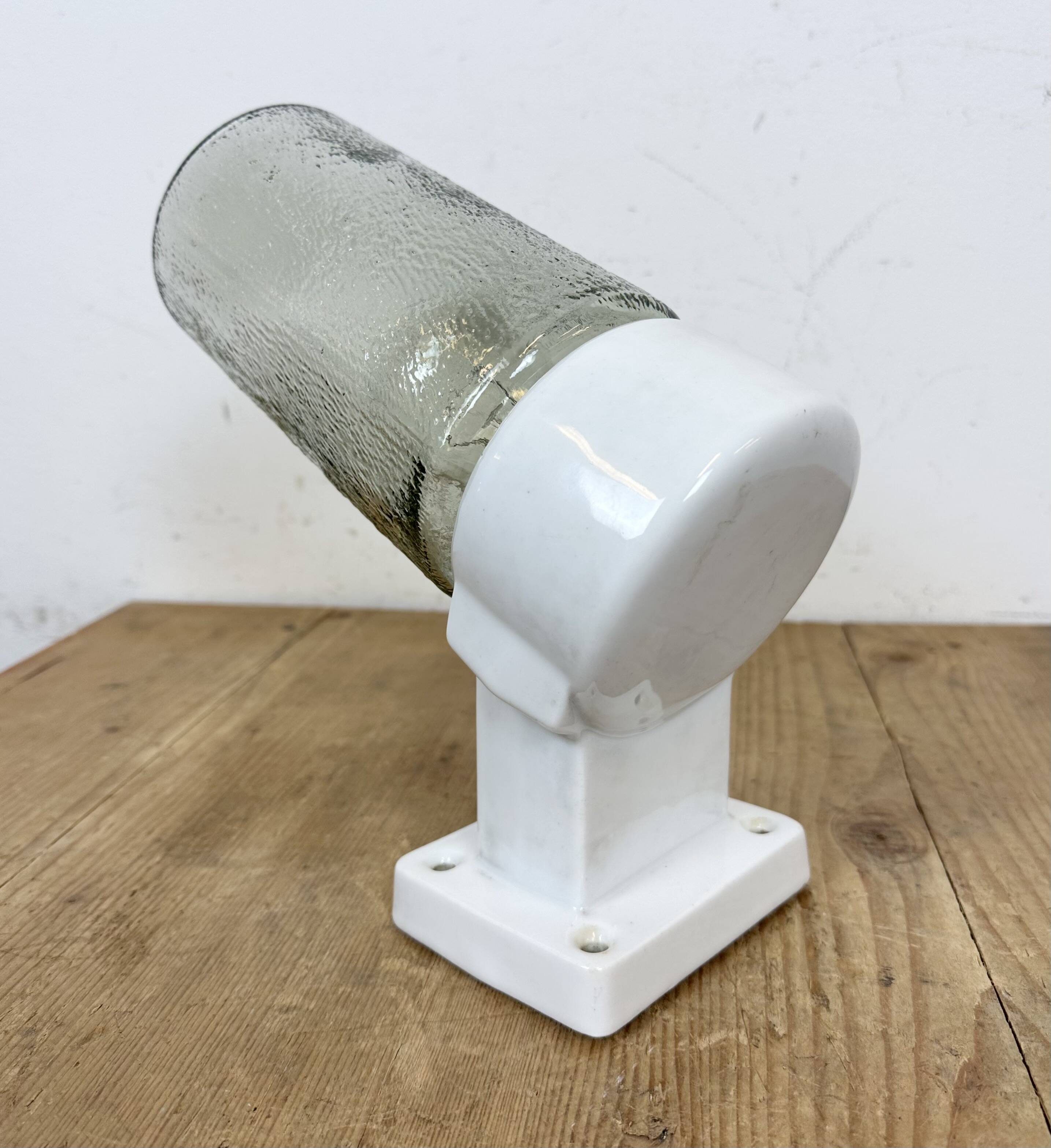 Vintage white porcelain wall light, 1960s