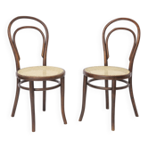 Set of 2 Antique Thonet Bentwood Chairs, Vienna Cafe Chairs, Early 1900s