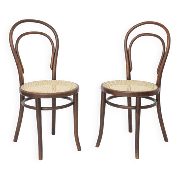 Set of 2 Antique Thonet Bentwood Chairs, Vienna Cafe Chairs, Early 1900s