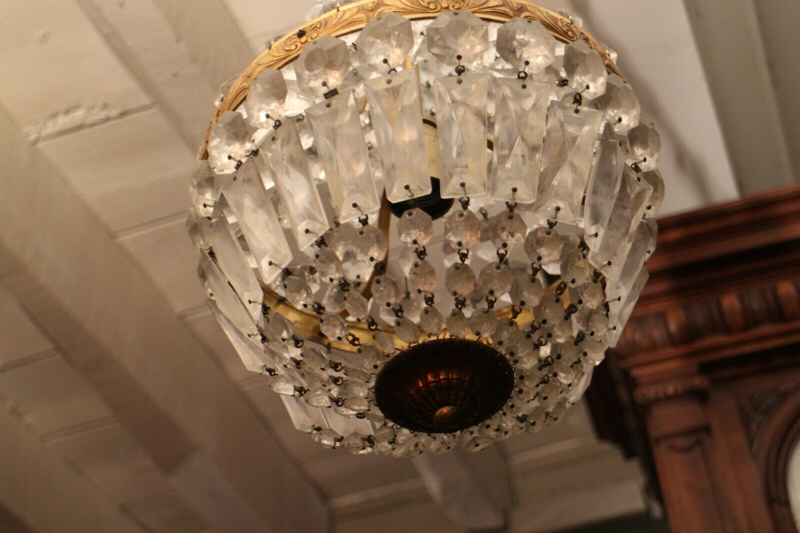 Balloon chandelier bronze frame and crystal grapevines Transition style