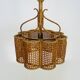 Old rattan and cane pendant light. Vintage 60s 70s