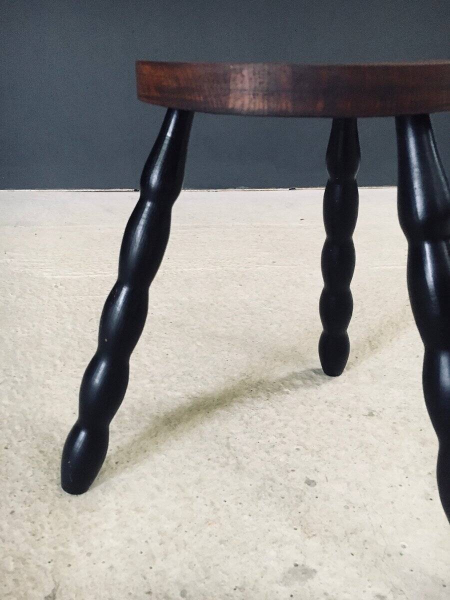 French Bobbin Tripod Stool, 1940s