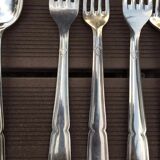Set of 12 spoons 12 forks metal silver stuff bourdelle poicon bb shell