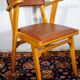 Fauteuil bridge hêtre & skaï, vers 1960