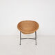 Rattan and metal lounge chair, The Netherlands 1950