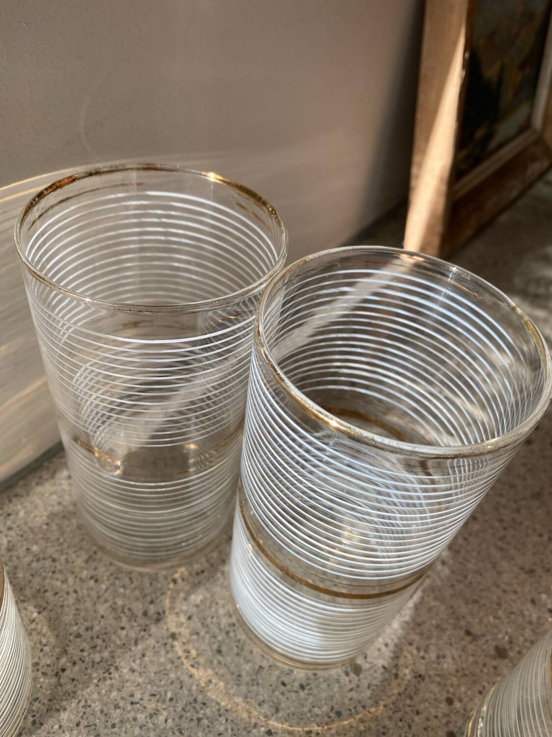 6 vintage orangeade glasses