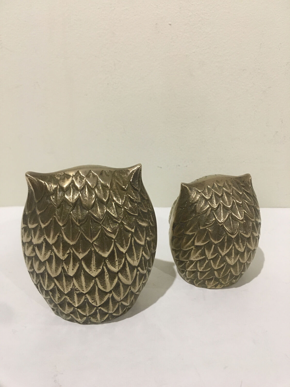 Brass owl duo