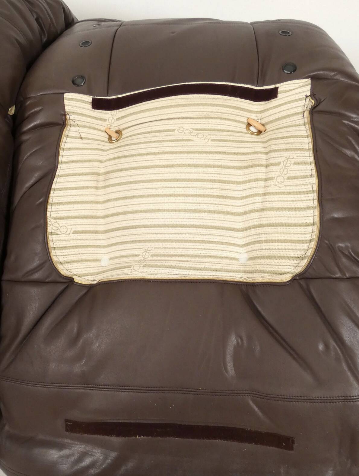 Ligne Roset Marsala - fauteuil and ottman - brown leather