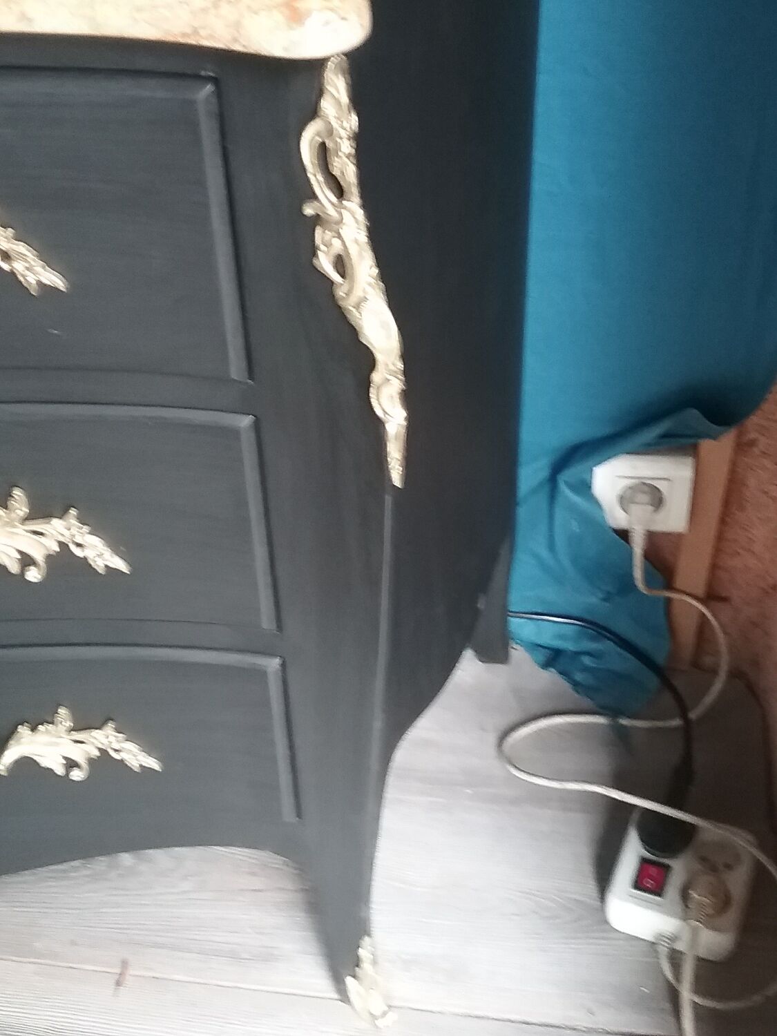 Chest of drawers Louis XV style black