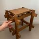 Old brutalist elm stool