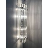 Contemporary Trasparent Triedro Murano Glass Wall Sconce