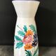 Vintage ceramic vase signed with polychrome flower decoration 25 cm