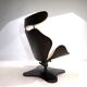 Stokke Varier Tok leather armchair with ottoman by Toshiyuki Kita, 1990
