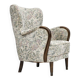 Fauteuil danois années 1955-60 en tissu fleuri multicolore