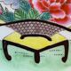 Yellow porcelain plate with saturated and vivid colors. Handmade in Japan