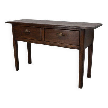 Vintage French rustic farmhouse oak side table, 1950s