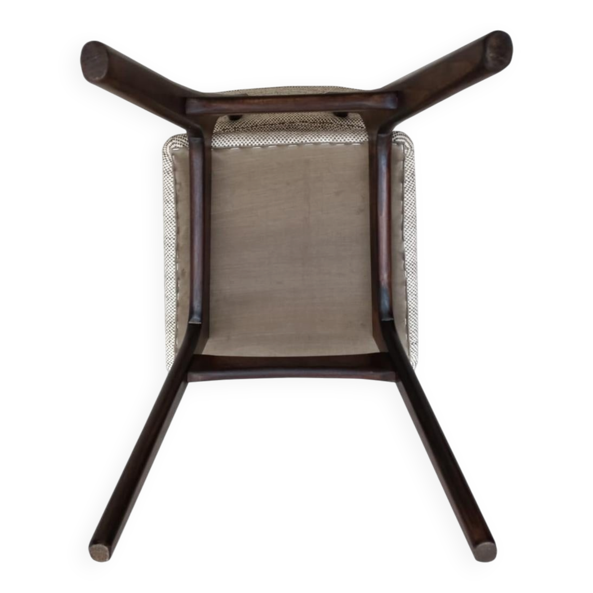 Butterfly Mid-Century dining chair in Peony cotton, Poland, 1960s