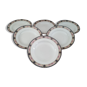 Lot de 6 assiettes creuses en porcelaine