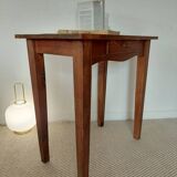 Old solid wood console - drawer - curved line - chic country style