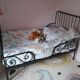 Scalable wrought iron bed with mattress