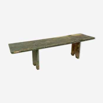 Green painted wooden farmhouse bench