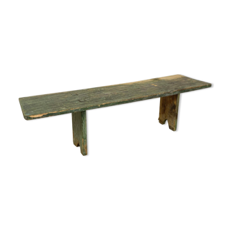 Green painted wooden farmhouse bench