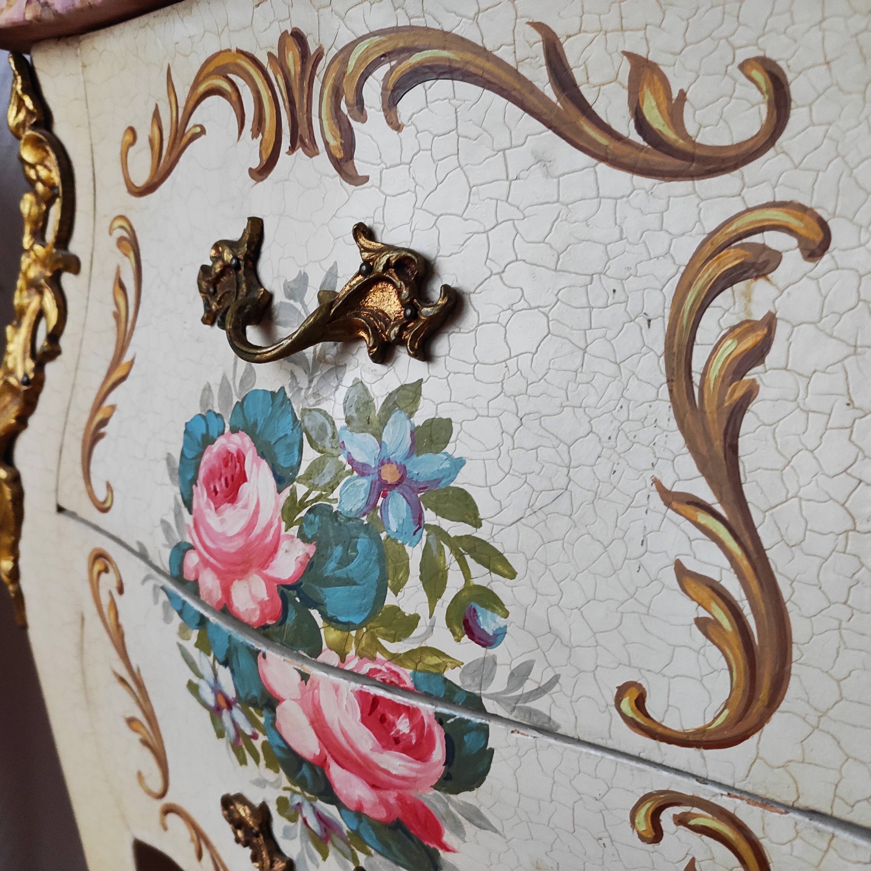 Pair of painted Louis XV style bedside tables