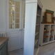 Pearl grey patinated bookcase