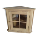 Glass corner showcase cabinet solid wood aero-gum patinated