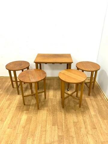 Vintage nesting tables by Paul Hundevad, Czech design, 1960s