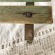 Tabouret bas  à lattes de bois et métal