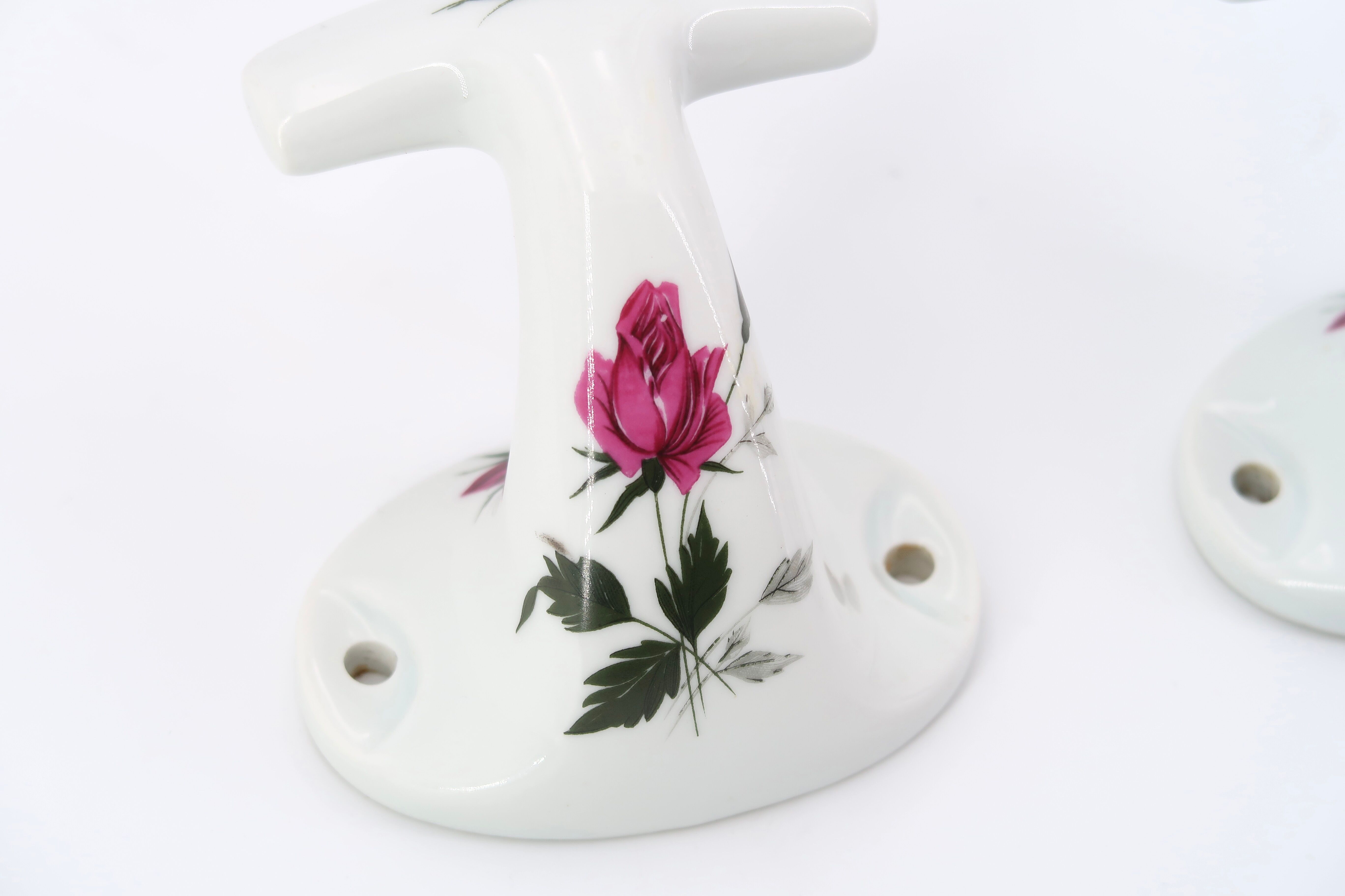 Pair of porcelain hooks from Limoges Chapus Frères