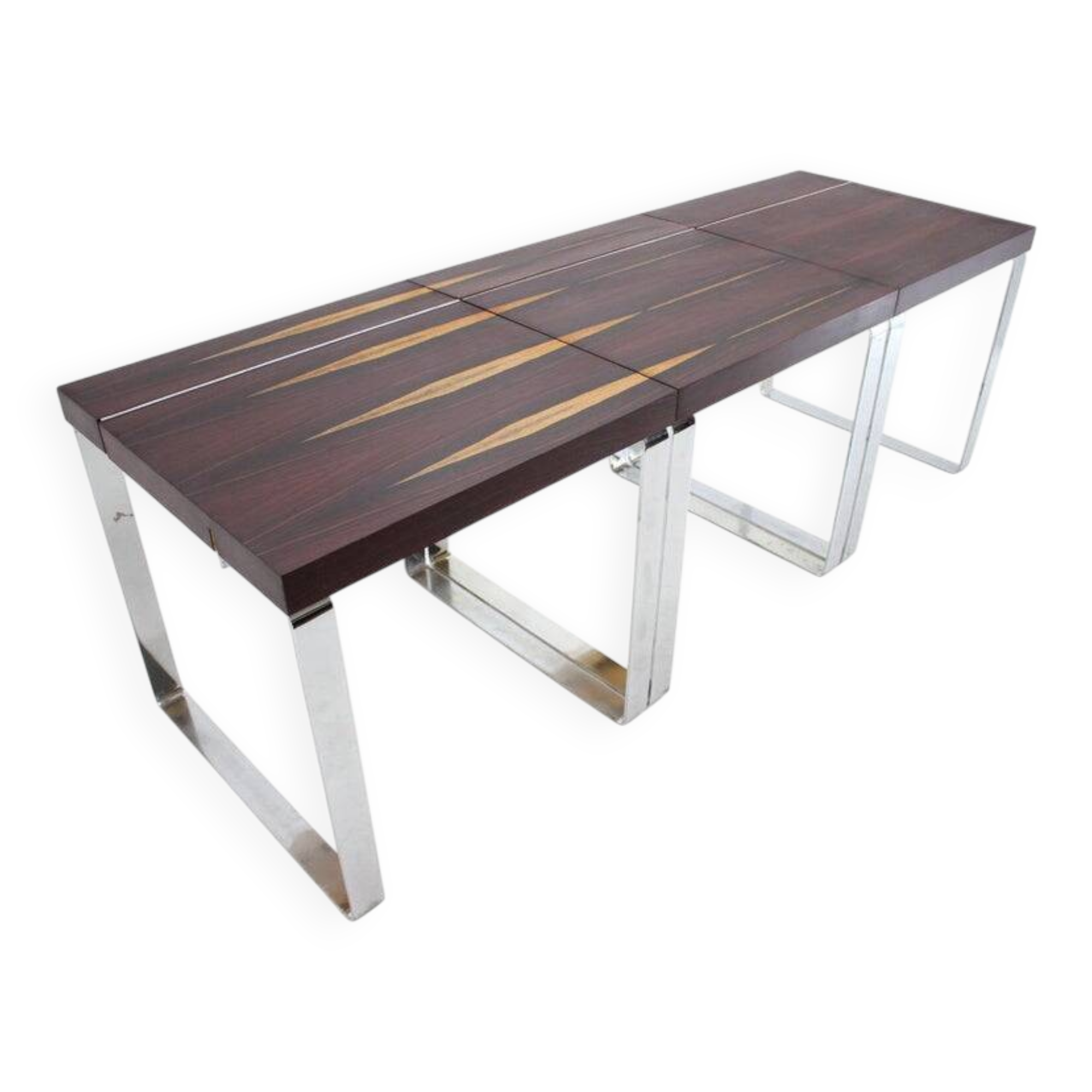 Trois tables à manger/bureau en bois de rose luxueuses par Ladislav Vrátník, années 1970.