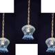 Set of 3 Murano blue glass pendant lights