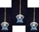 Set of 3 Murano blue glass pendant lights