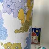 Vintage fabric blue flower lamp