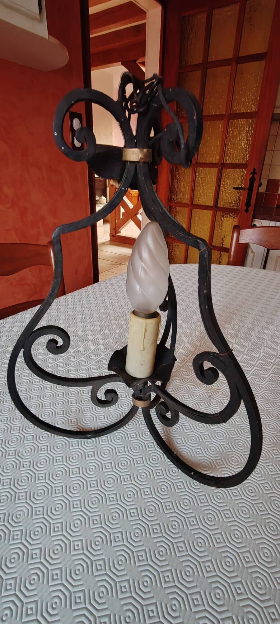 Vintage wrought iron chandelier