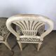 5 chaises en bois laqué blanc style Louis XVI