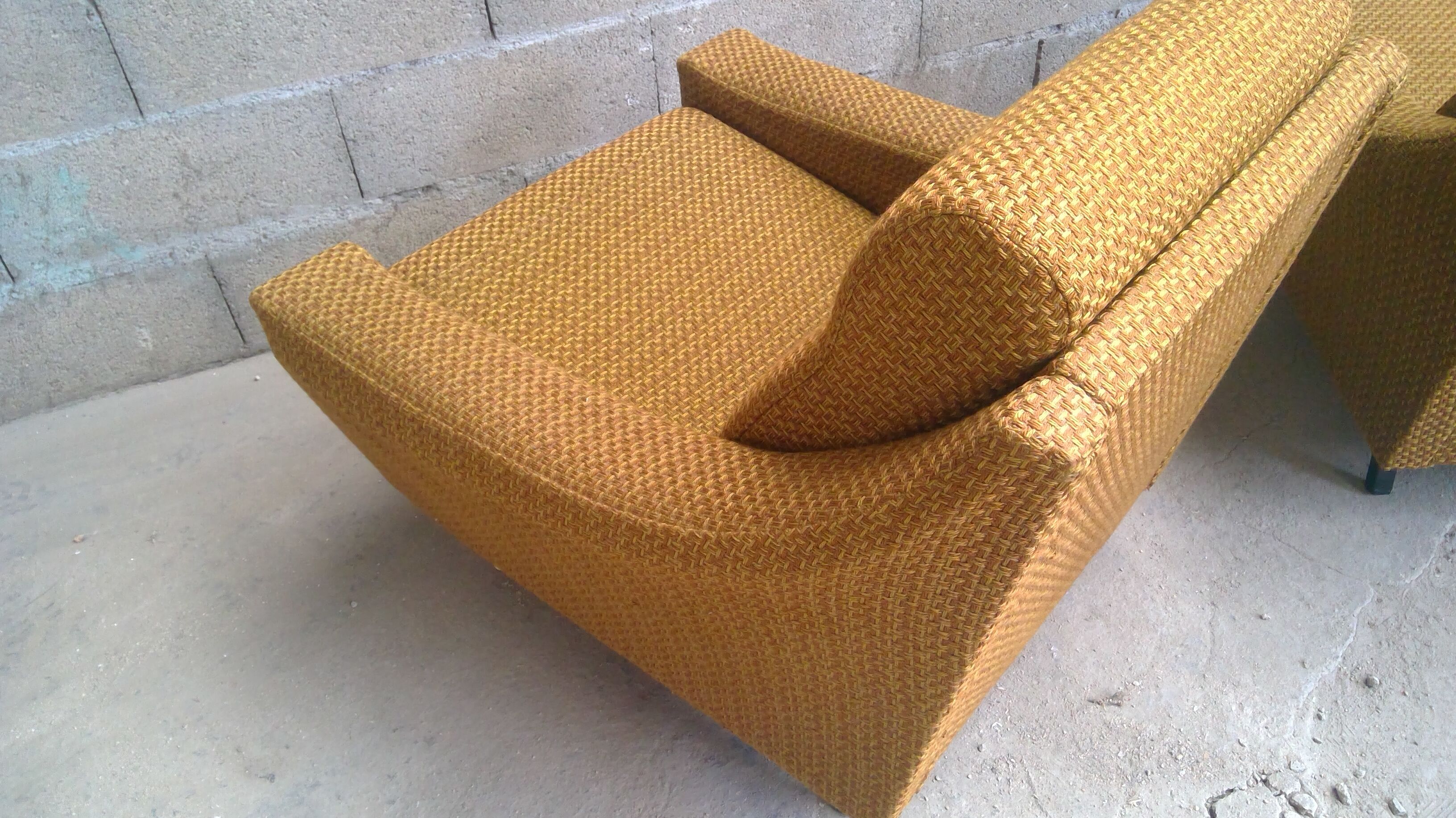 Pair of armchairs years 60 vintage golden yellow