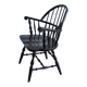 Brown wooden Windsor chair, 19th century — slatted backrest and carved seat