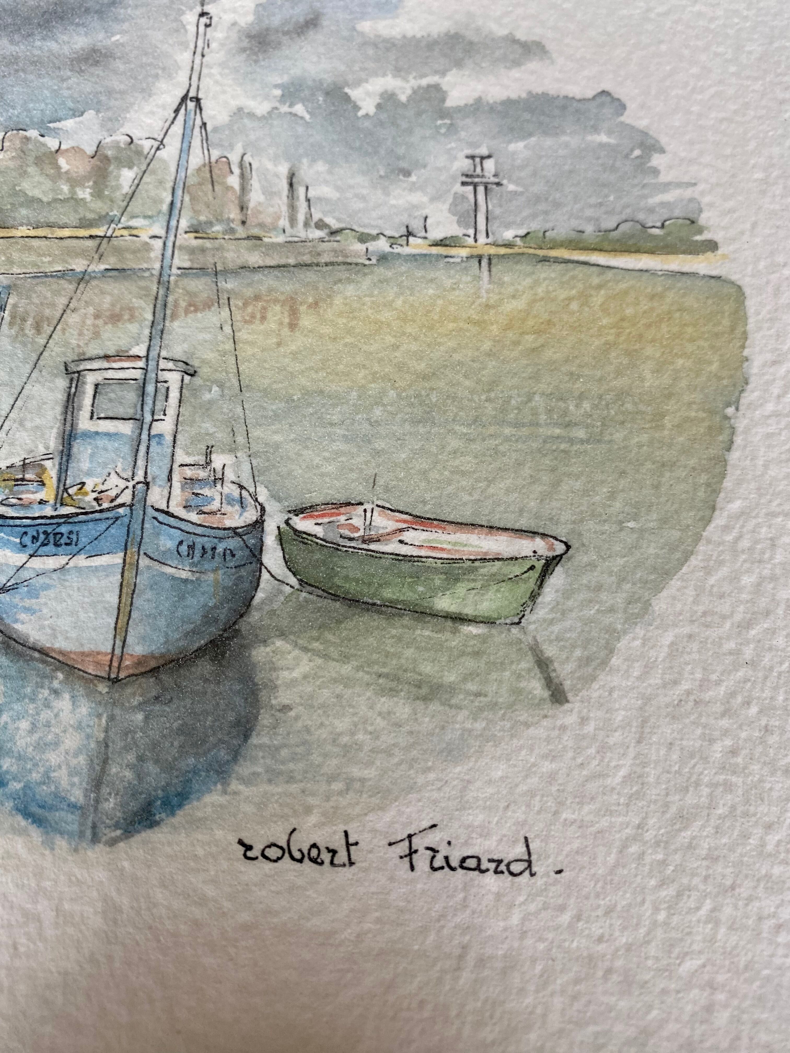 Watercolor of Honfleur