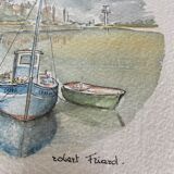 Watercolor of Honfleur