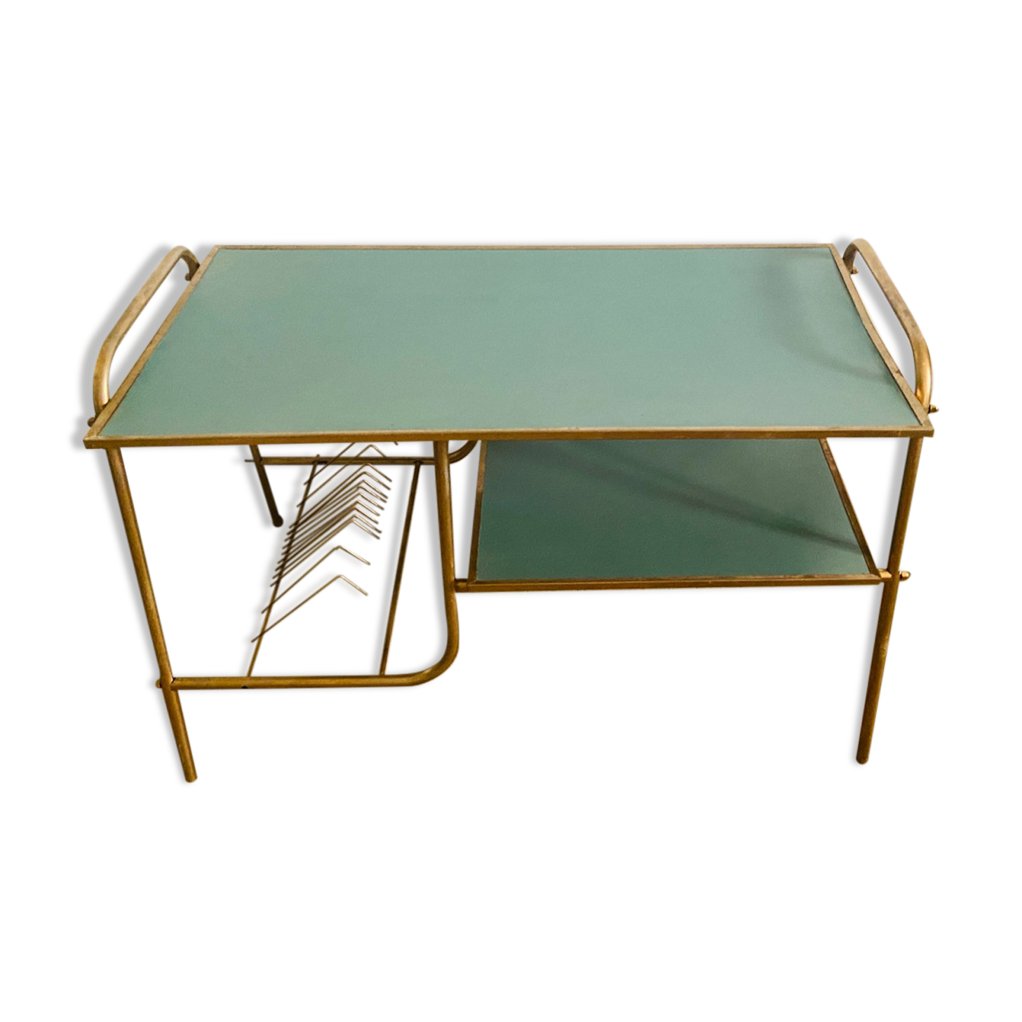 Table basse vintage range disques vyniles