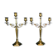 Pair of chandeliers three neo-classical fires - patinated bronze - 1950s - France