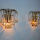 Pair of Venini "drops" wall lights, 3 levels, murano glass, Italy, 1970