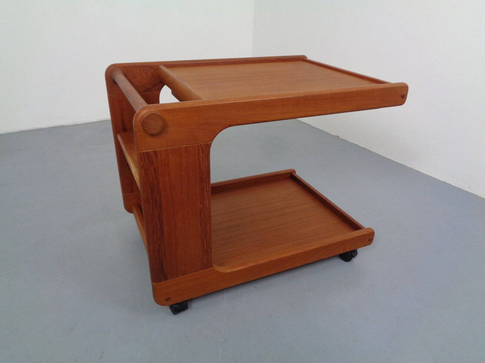 Large Rollable Teak Bar Cart, 1960s