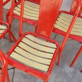 Series of 12 Tolix bistro chairs by Xavier Pauchard model T4 - 1950s